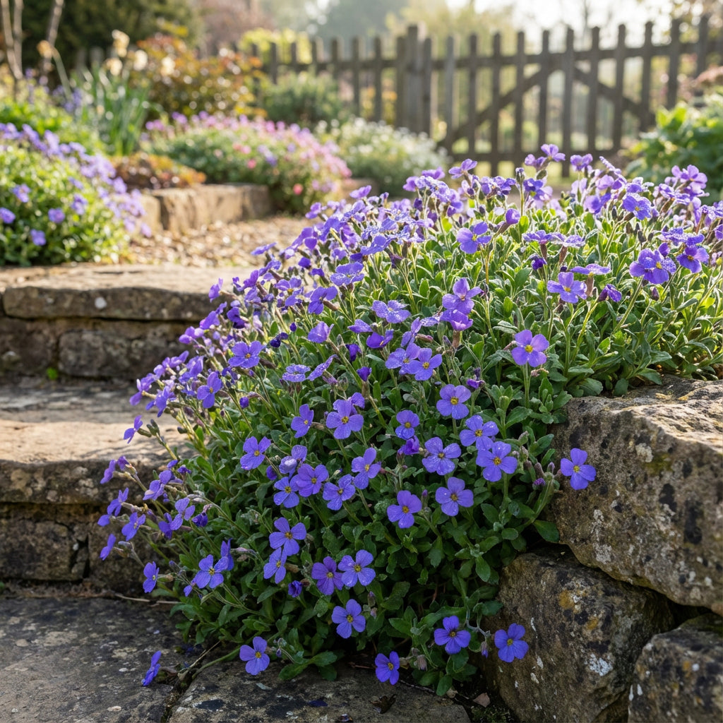 Planta hermosas flores azules de Aubrieta - Semillas de calidad para tu jardín