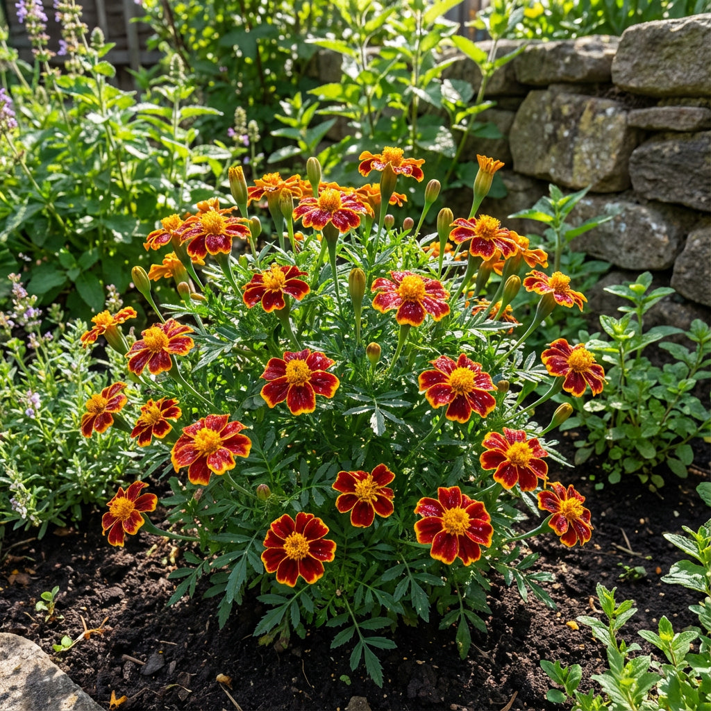 Semillas de flor de caléndula roja y amarilla para plantación colorida