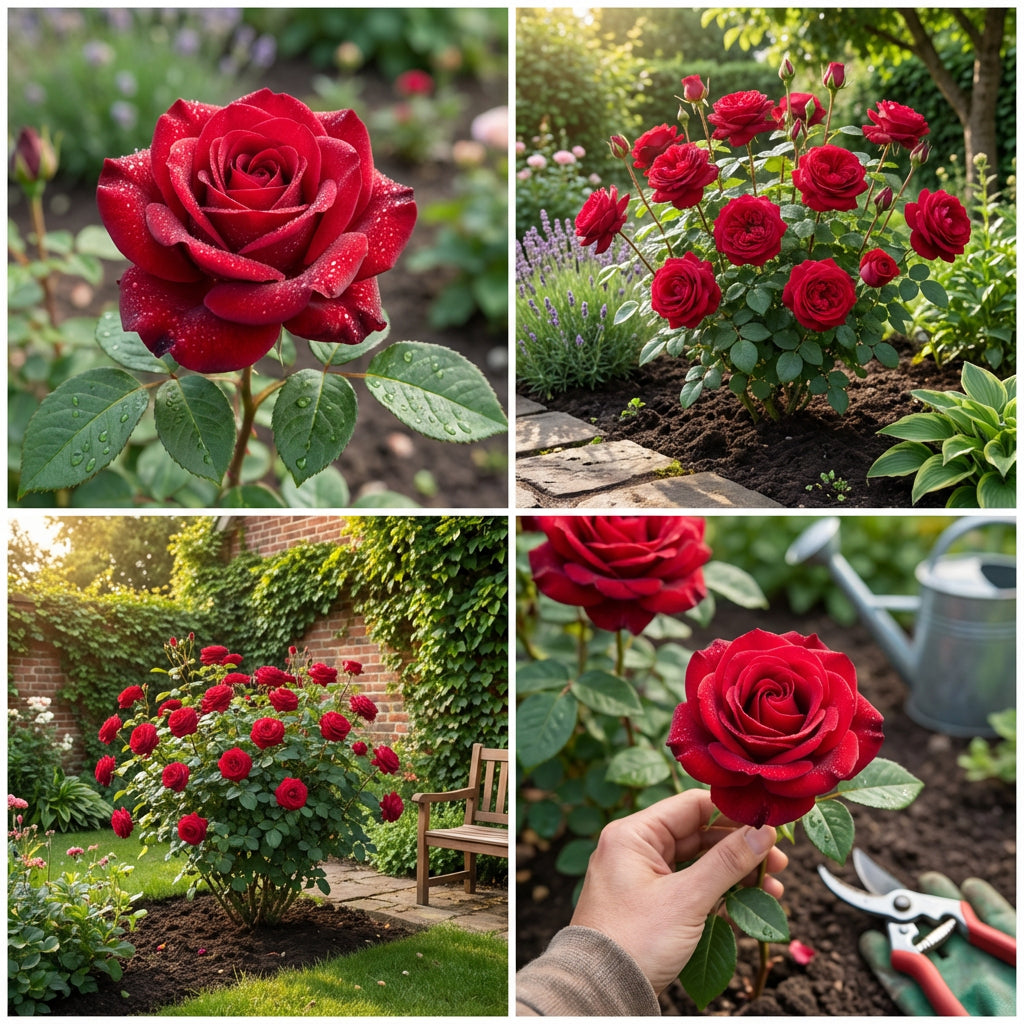 Graines de rose rouge pour plantation - Roses rouges classiques et élégantes