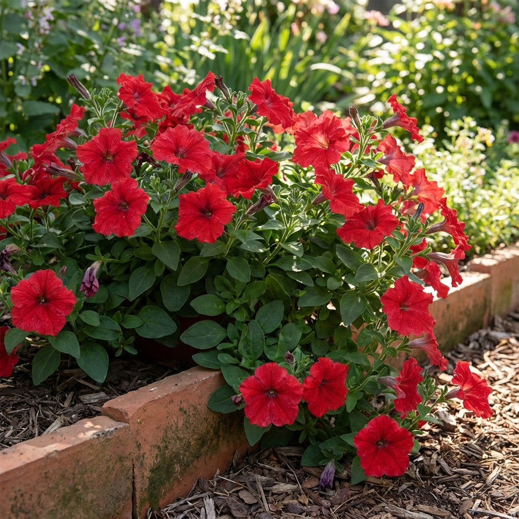 Petunia Red Easy Wave Flower Seeds for Planting - Vibrant Annual Blooms