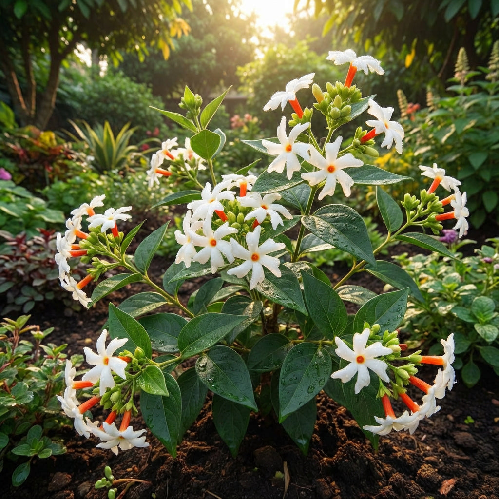 Coral Jasmine Flower Planting Seeds for Vibrant Garden Blooms