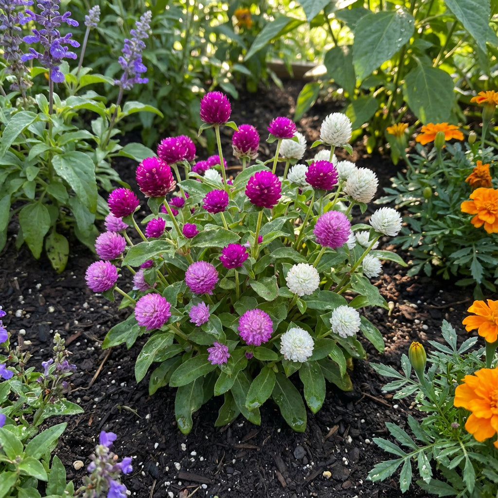 gomphrena seed to flower time Buy Gnome Series Gomphrena Seeds for Planting – Pure Asia Seeds