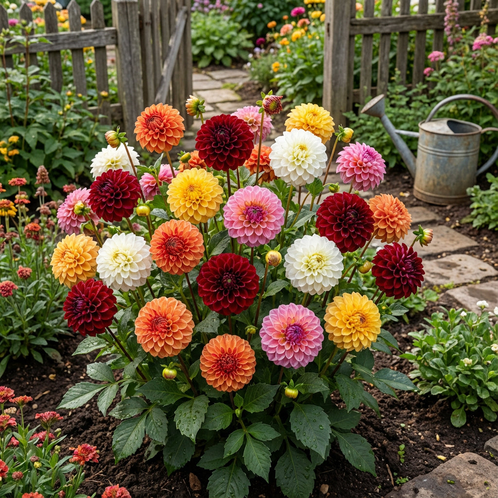Buy Mix Dahlia Pompon Seeds for Planting Colorful Flower Garden Blooms,  Easy to Grow in Spring – Pure Asia Seeds