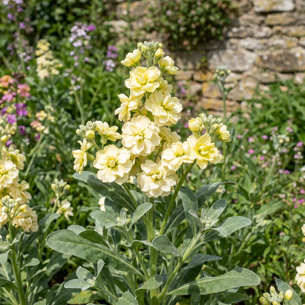 Matthiola Incana Yellow Flower Seeds for Spring and Summer Planting