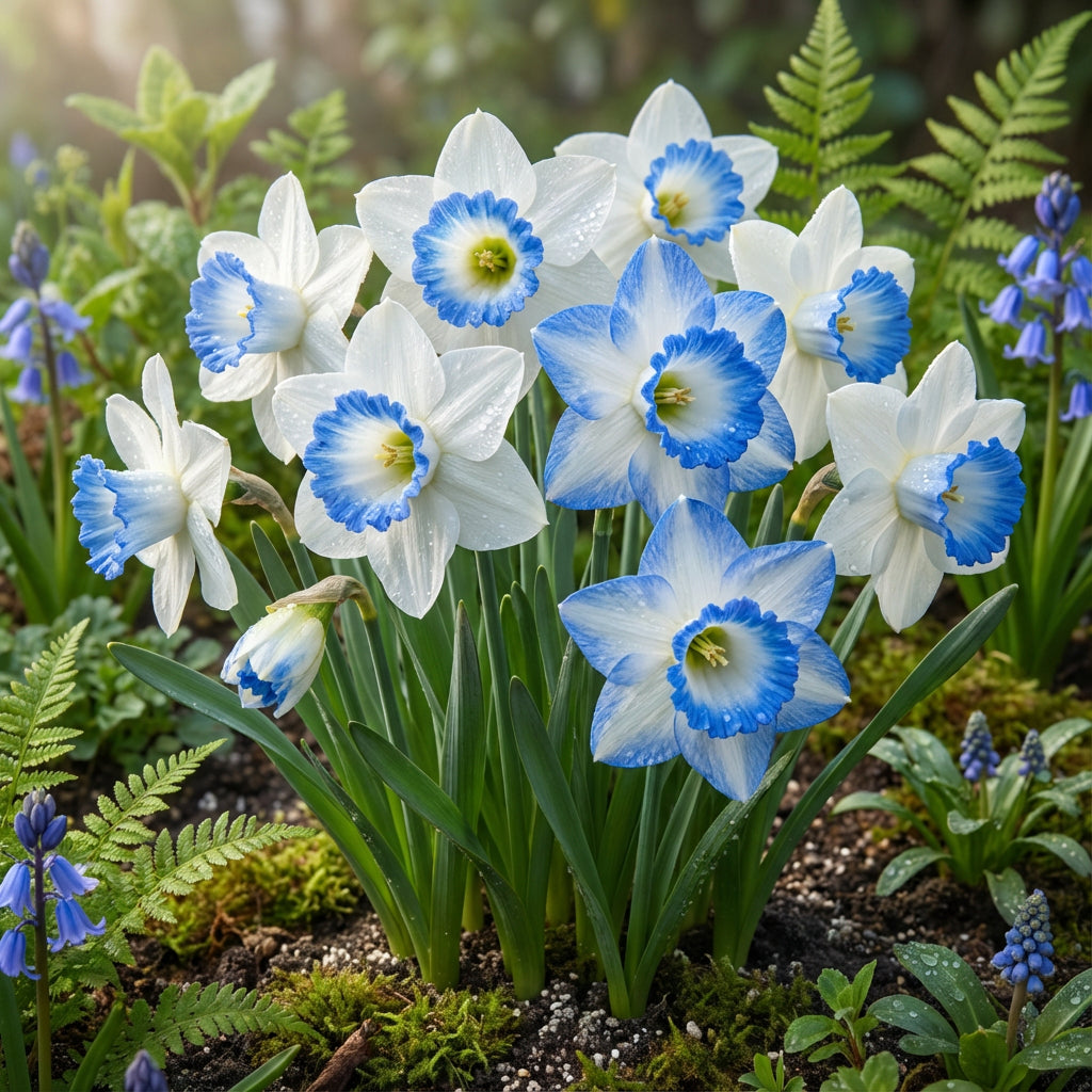 Blue and White Daffodils Flower Seeds for Planting - Perennial Bulbs for Vibrant Garden Blooms