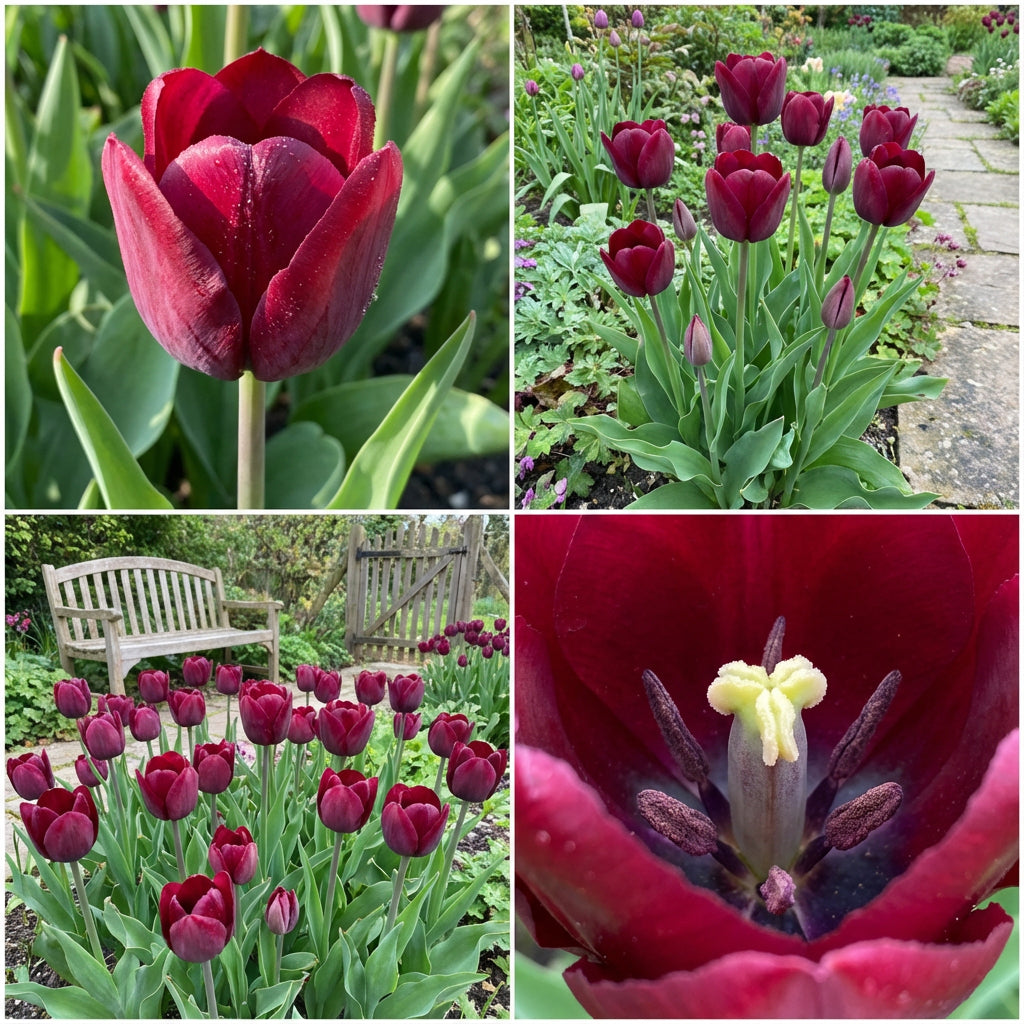 Semillas para plantar tulipanes granate: un toque de elegancia para tu jardín