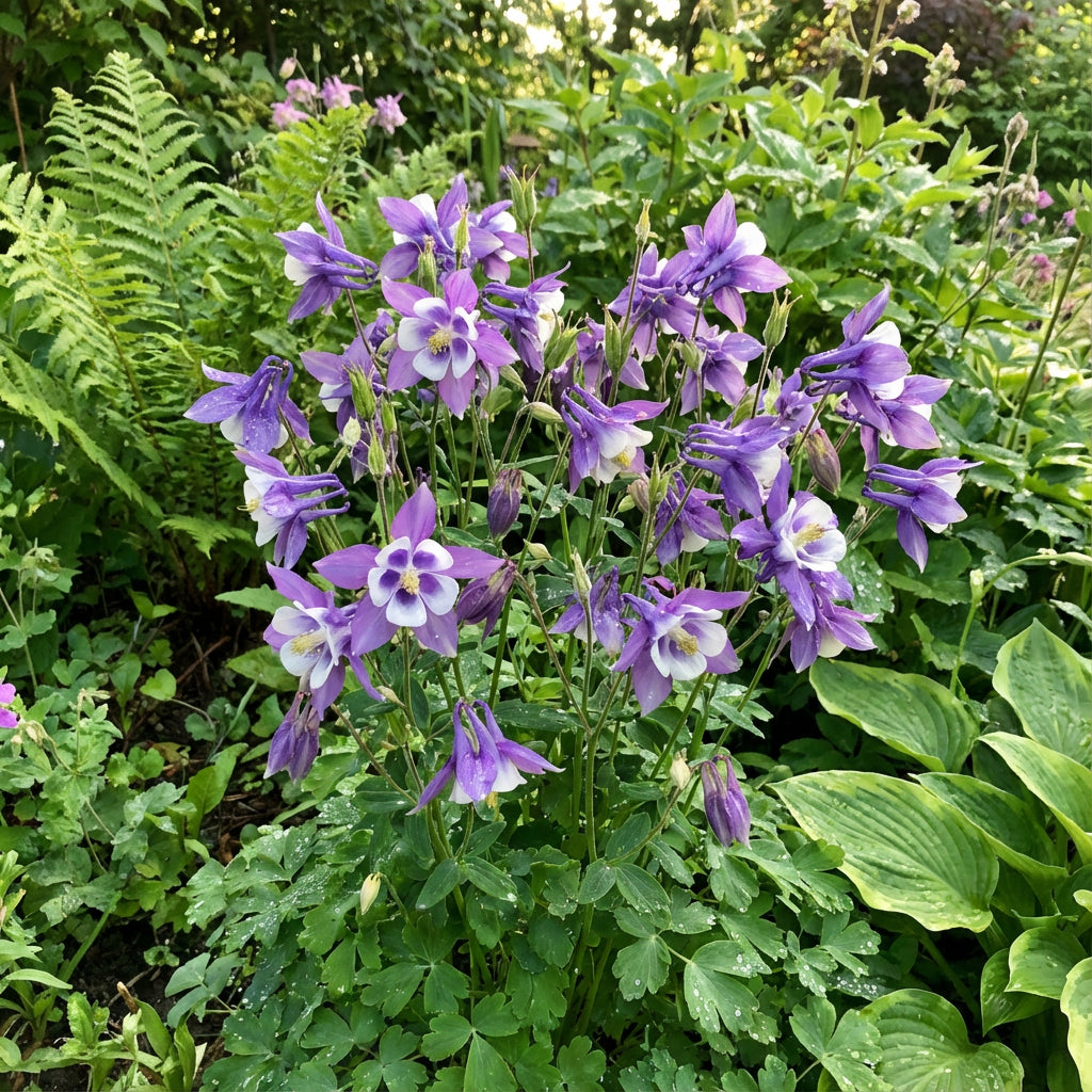 Purple & White Aquilegia Flower Seeds for Planting