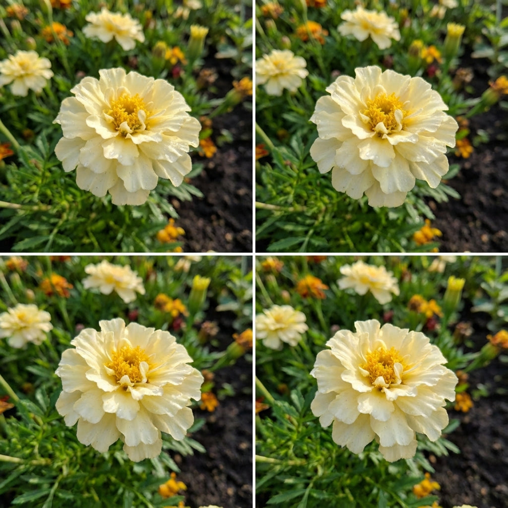 Cream Marigold Flower Seeds for Planting - Vibrant Annual Blooms for Your Garden