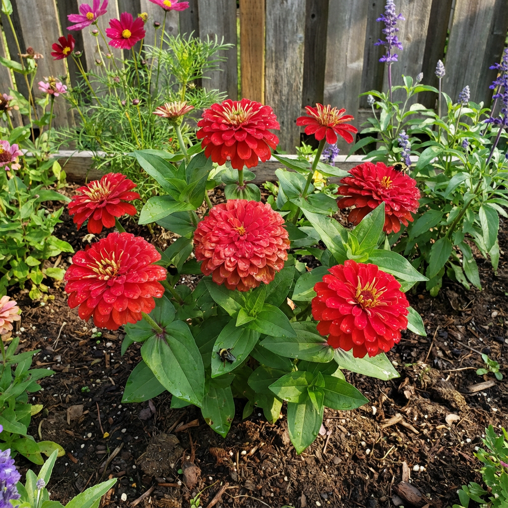 Graines de fleurs de zinnia rouges pour plantation Fleurs éclatantes - Graines pour des fleurs rouges éclatantes et luxuriantes dans votre jardin
