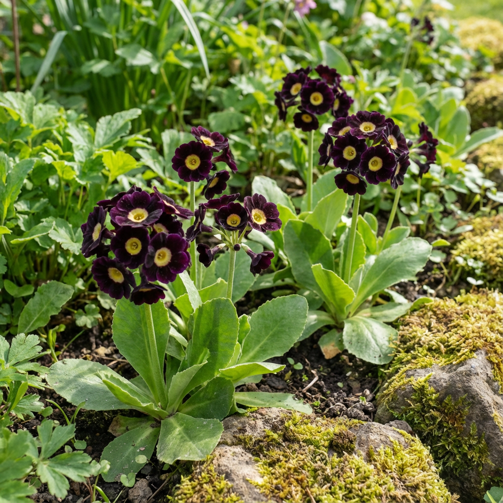 ornamental flower seeds Primula Auricula Seeds – Black Flower Seeds for Ornamental Garden Blooms – Pure Asia Seeds