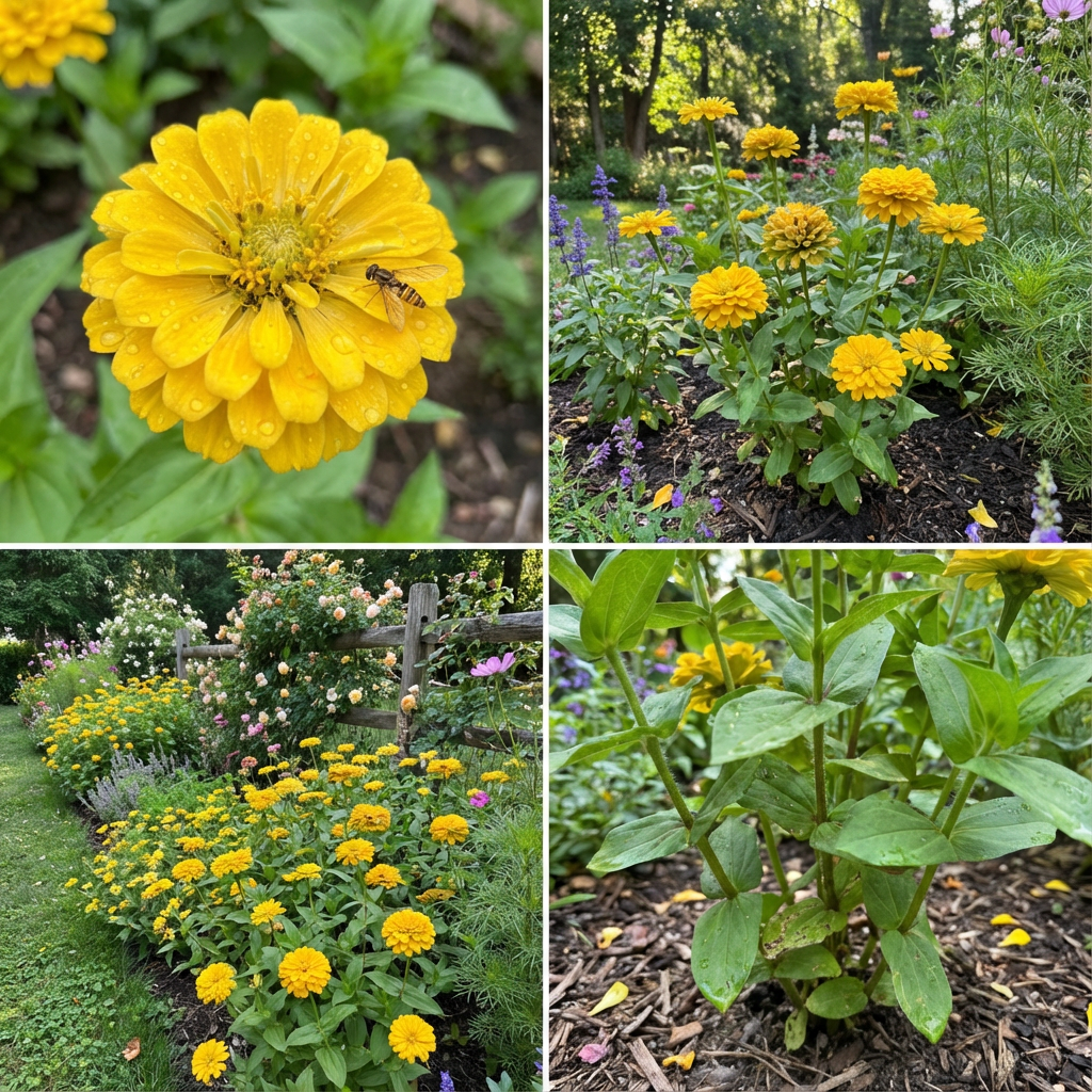 Zinnia Elegans Flower Seeds Yellow Planting Bright