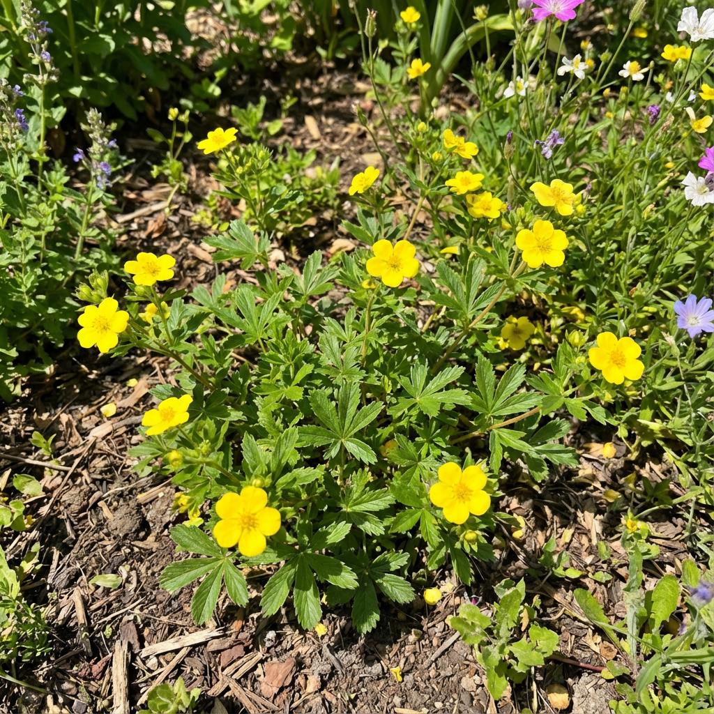 Semillas de flor de cinquefoil amarilla para plantar