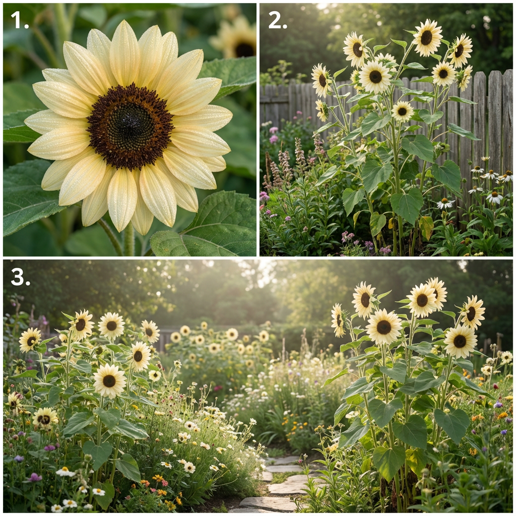 Sunflower Flower Seeds Cream Planting Sunny Blooms