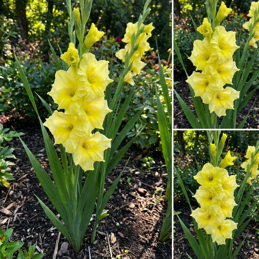 グラジオラスの種子－優雅な庭植え用の黄色ハイブリッド品種 – Pure