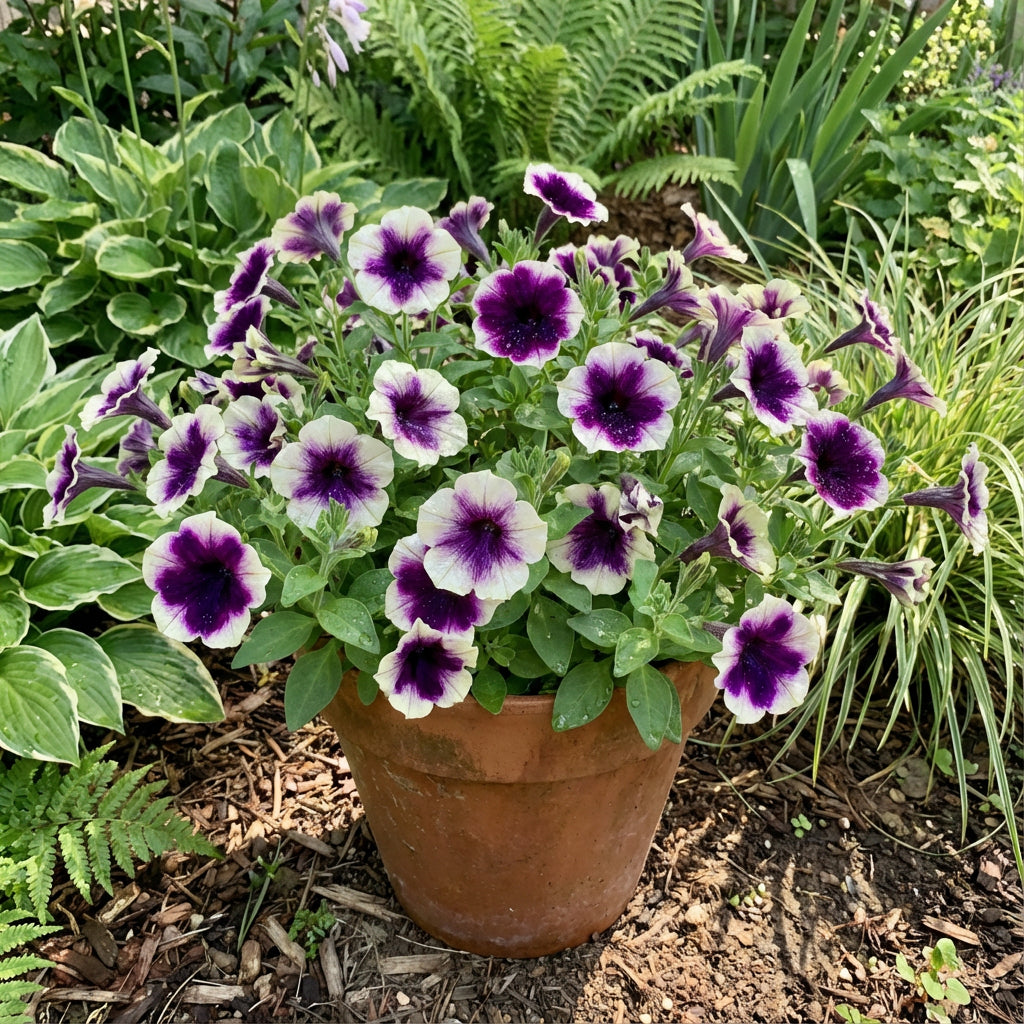 Violet White Petunia Flower Seeds for Planting