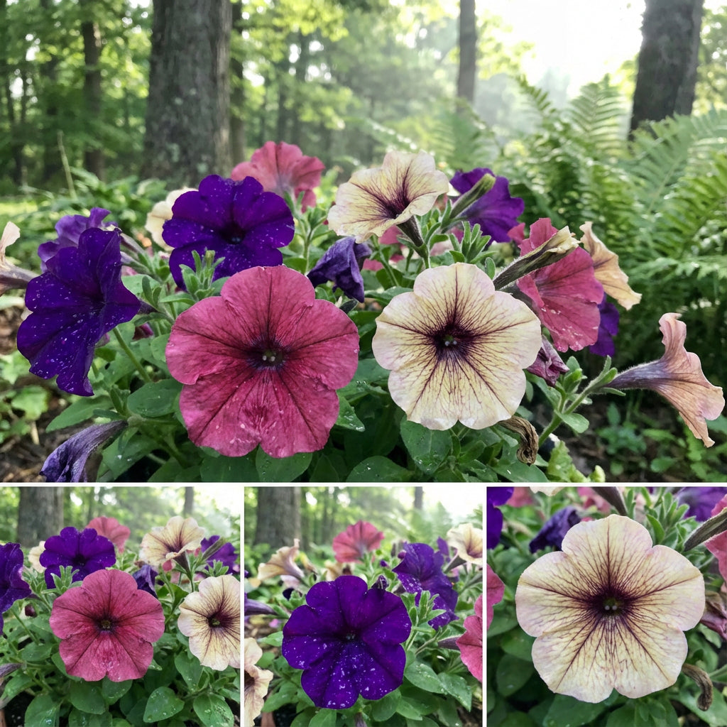 Lebendige mehrfarbige Petunien-Blumensamen für dynamische Gartenbepflanzung