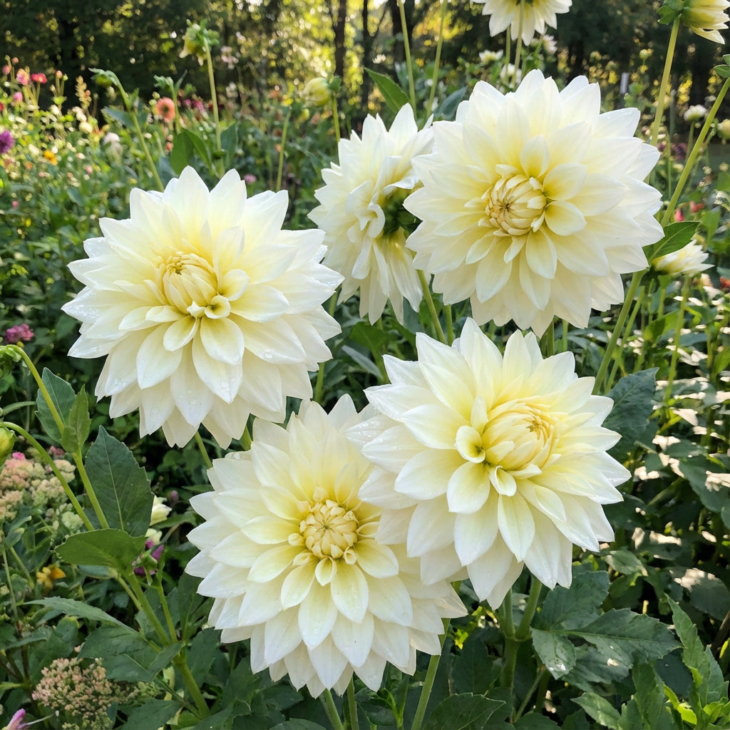 Semillas de Flor de Dalia Blanca Clásica para Plantación Elegante y Atemporal