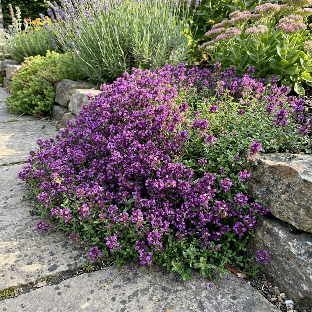 Purple Creeping Thyme (Thymus serpyllum) Flower Seeds – Heirloom Low-Growing Fragrant Ground Cover for Garden Planting