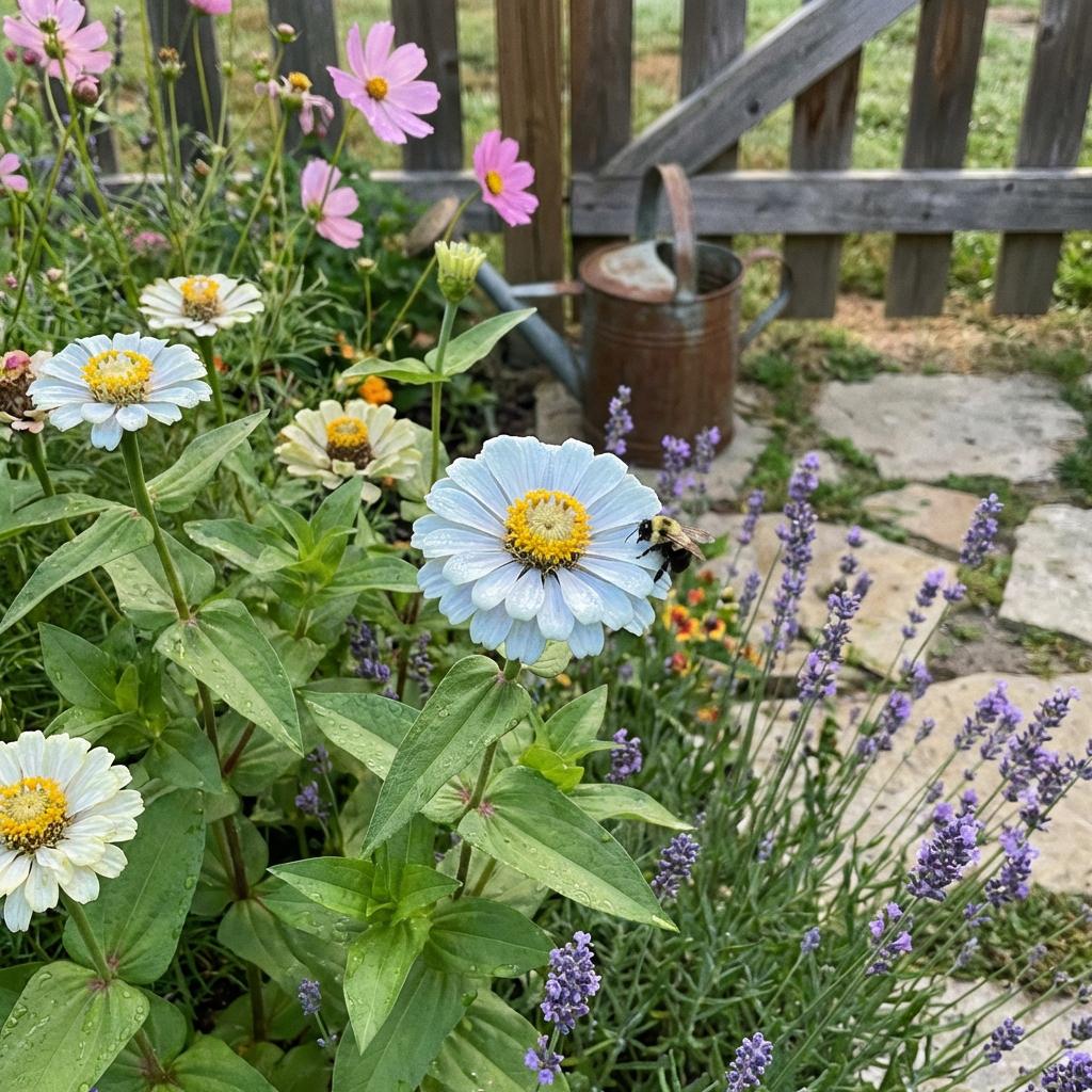 Sky Blue Zinnia Flower Seeds for Planting – Heirloom, Non-GMO, High Germination Organic Garden Seeds