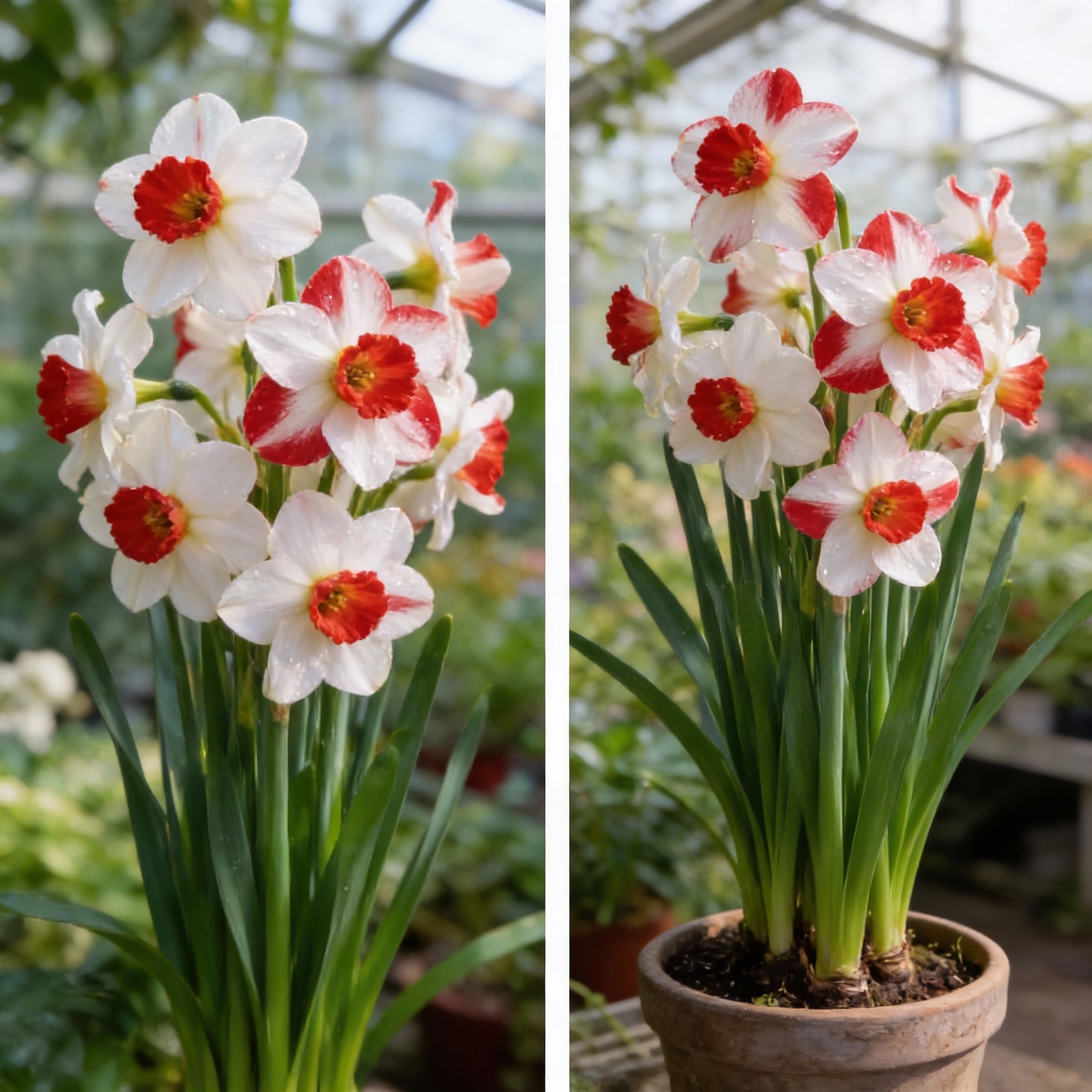 Narcissus White Red Seeds for Planting - Elegant Flower Blooms