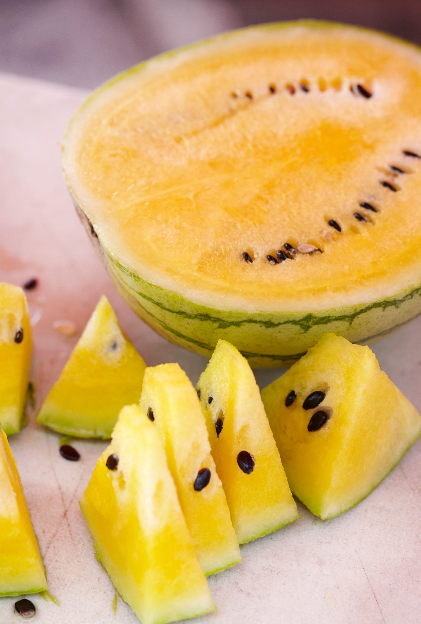 Yellow Flesh Yellow Crimson Watermelon (Citrullus lanatus) Melon Fruit Vine Seeds
