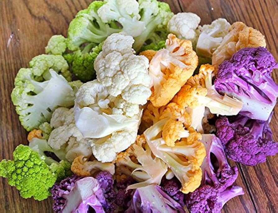 Mélange de graines de choux-fleurs variétés violette, verte et jaune