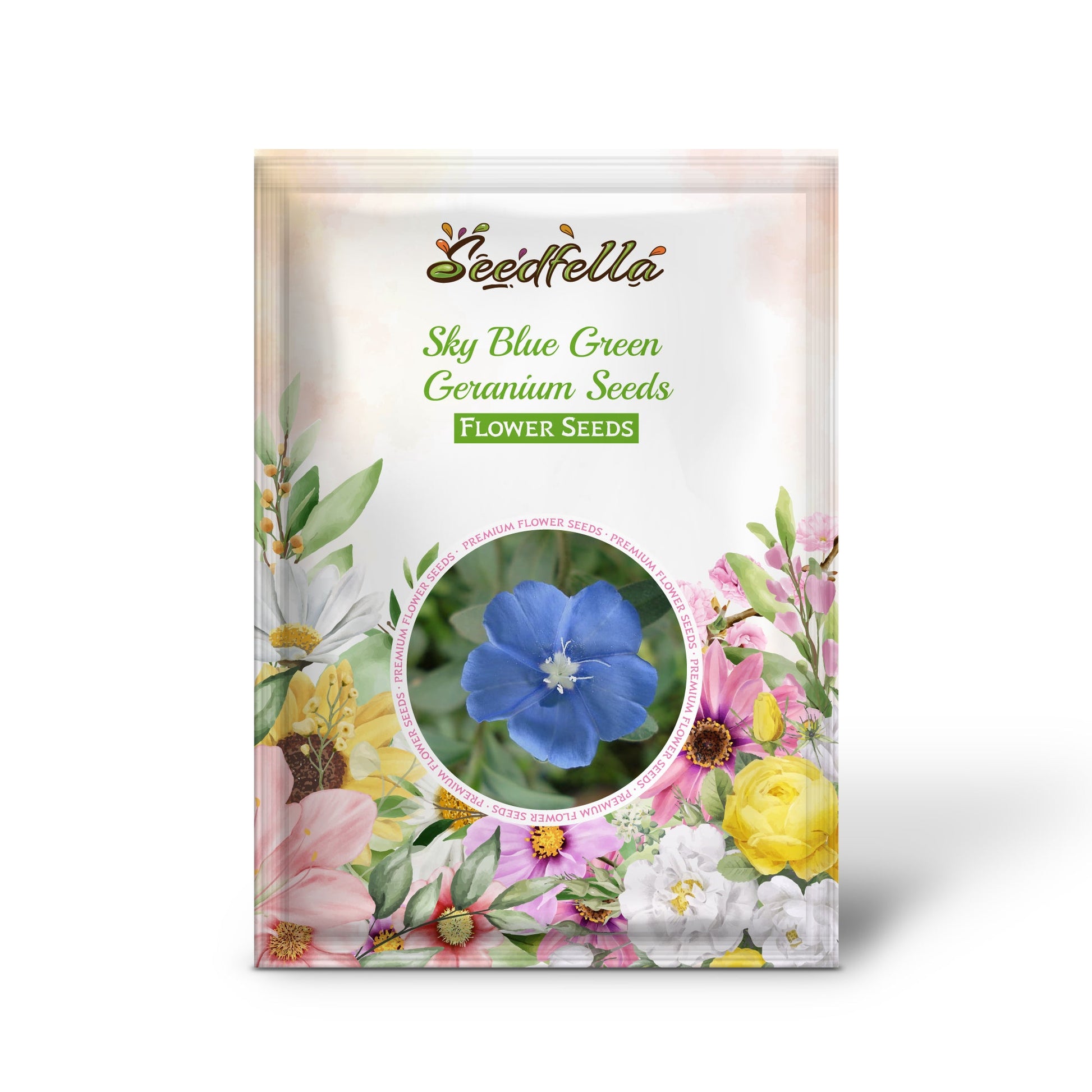 blue geranium seeds Buy Sky Blue Green Geranium Seeds for Planting – Pure Asia Seeds