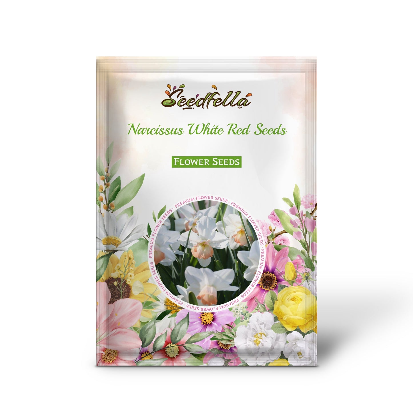 Narcissus White Red Seeds for Planting - Elegant Flower Blooms