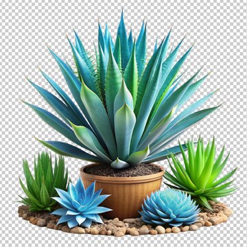 簡単に植えられる淡青色のアロエの種
