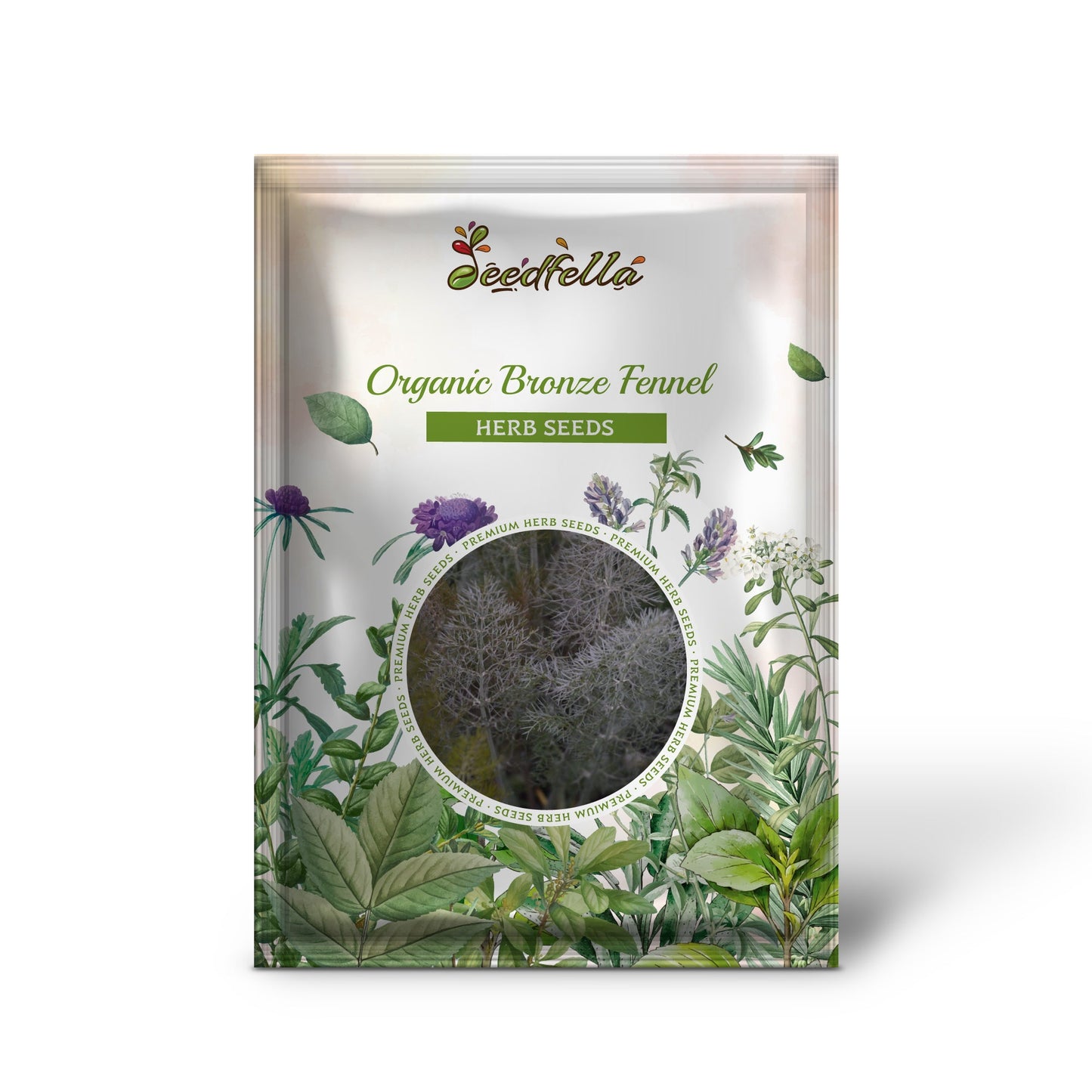 Organic Bronze Fennel (Foeniculum vulgare Purpureum) Herb with Bronze Foliage & Yellow Flowers Seeds