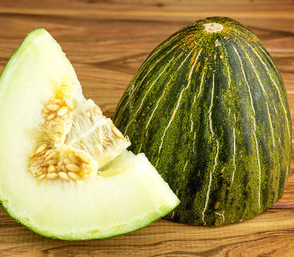 Piel de Sapo Melon (Santa Claus / Christmas Melon) Cucumis Melo Green Yellow Fruit Seeds