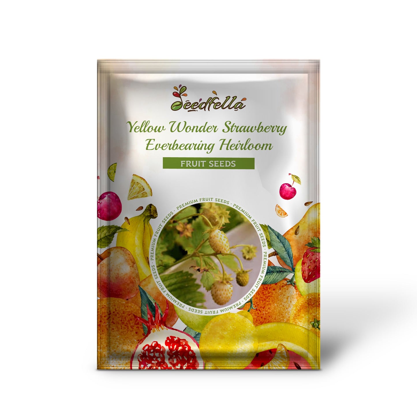 Yellow Wonder Strawberry Everbearing Heirloom (Fragaria vesca) – Yellow Berry Fruit Seeds