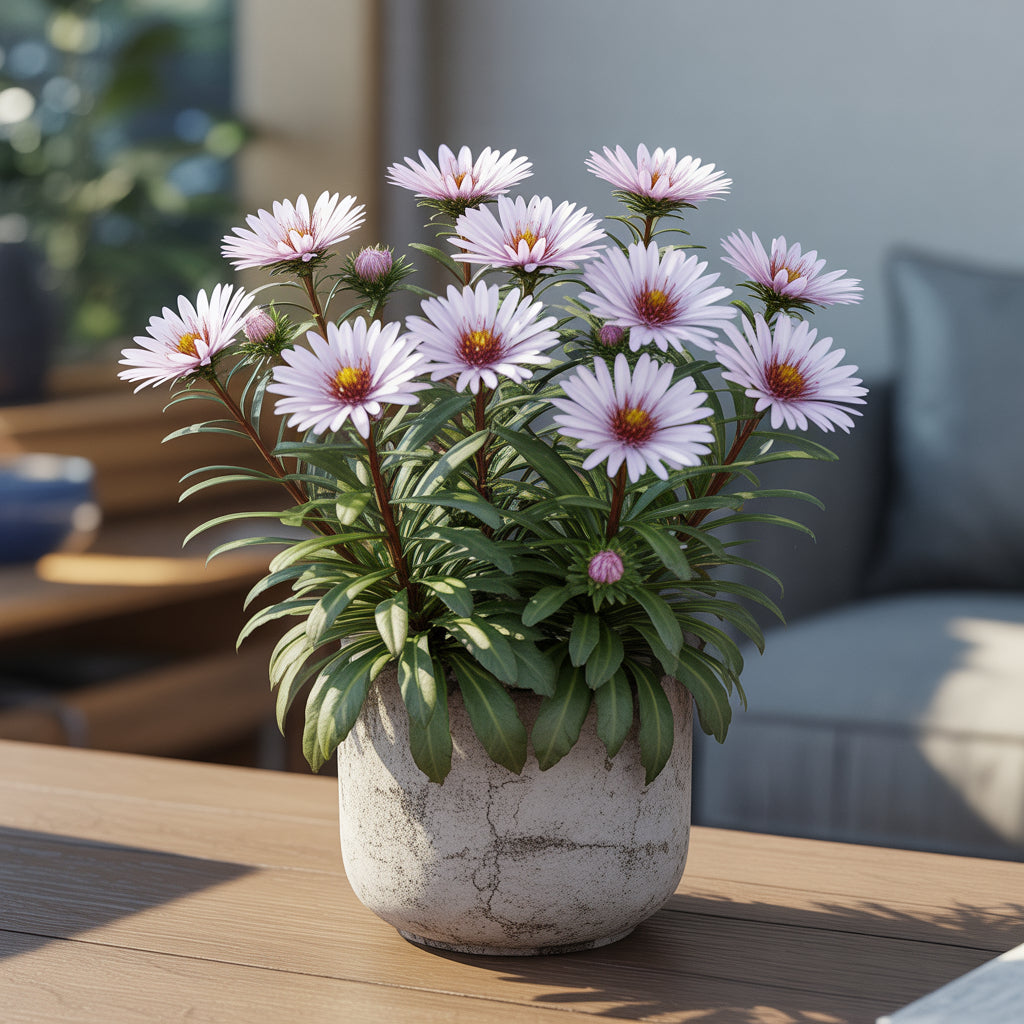 White Maroon Aster Flower Seeds for Planting