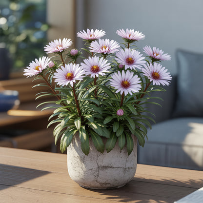 White Maroon Aster Flower Seeds for Planting