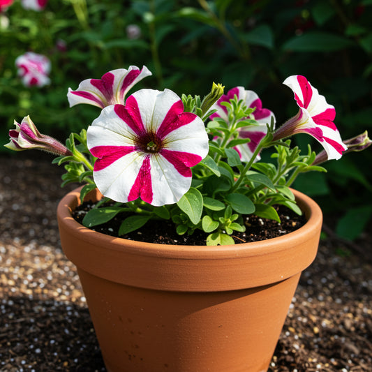 White Maroon Petunia Seeds for Planting - Vibrant Garden Blooms