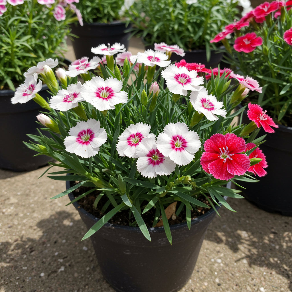 White and Red Dianthus Flower Seeds for Vibrant Garden Displays - Seed for Bright and Colorful Blooms