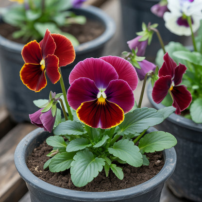 Burgundy Pansy Flower Seeds for Easy Planting