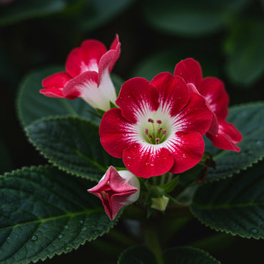 Red and White Gloxinia Flower Seeds for Planting