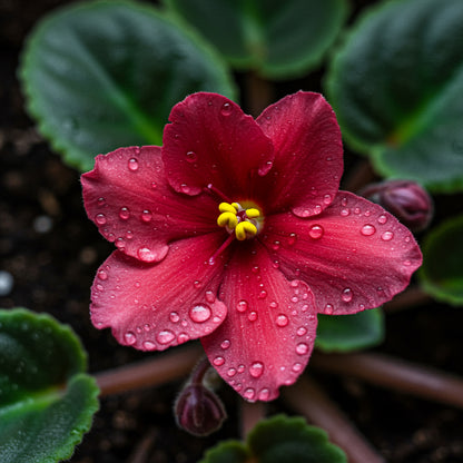 African Violet Red Flower Seeds for Unique Ground Cover | Exotic Blooms