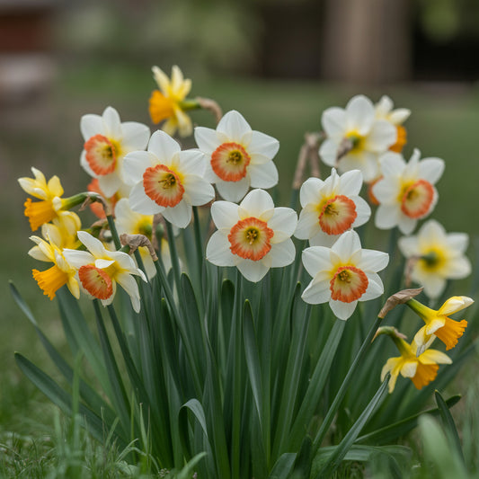 Daffodil Flower Seeds - White and Orange for Planting