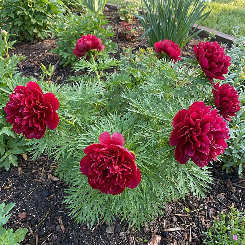 Double Flowering Fernleaf Peony (Paeonia tenuifolia) for Garden Planting