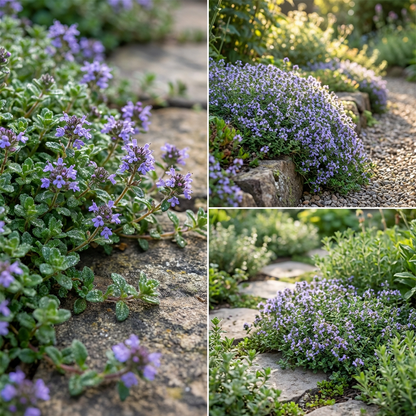 Blue Creeping Thyme Seeds for Planting – Low-Growing Flowering Ground Cover for Home Gardens