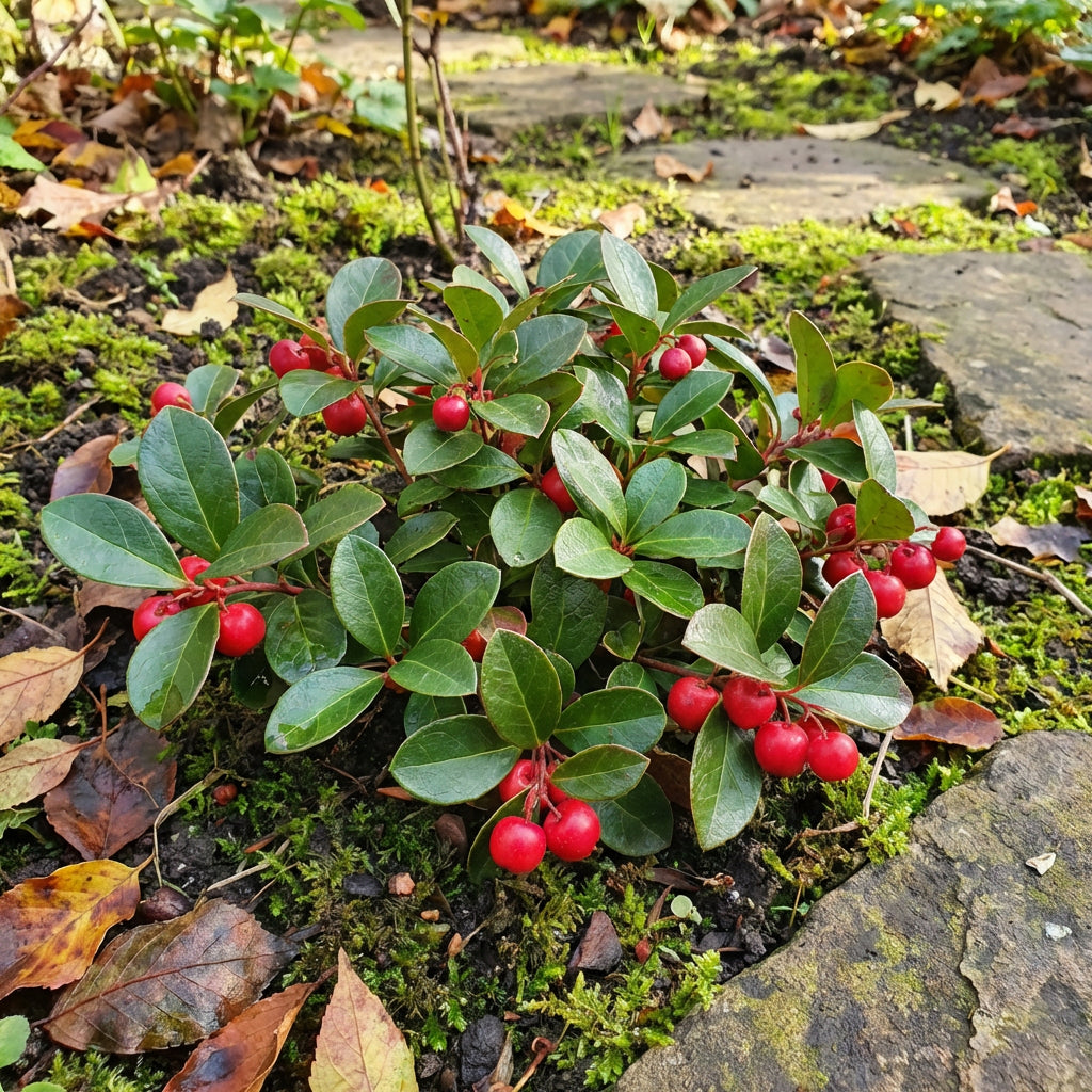 Red Wintergreen Fruit Seeds (Gaultheria procumbens) – Hardy Evergreen Berry Plant for Garden Planting