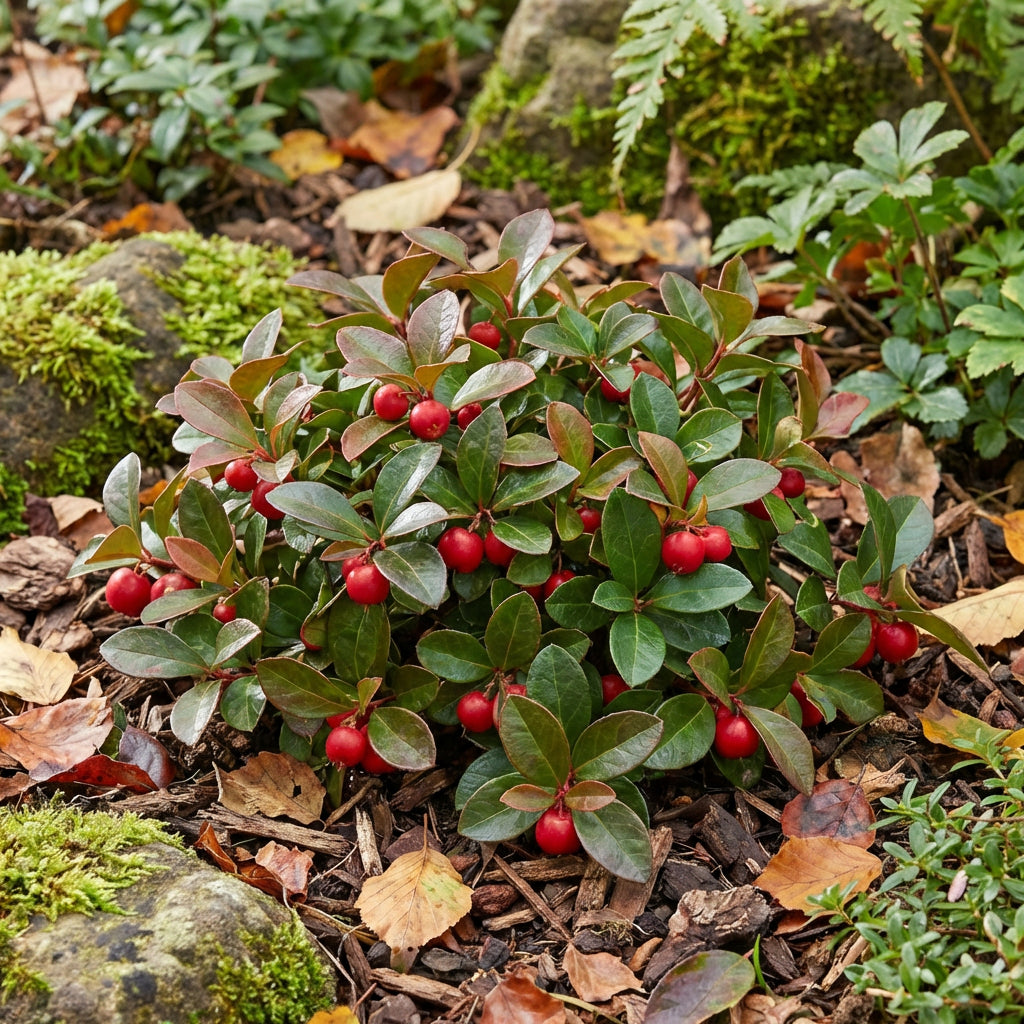Red Wintergreen Fruit Seeds (Gaultheria procumbens) – Hardy Evergreen Berry Plant for Garden Planting