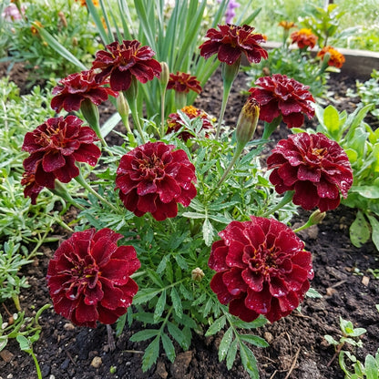 heirloom marigold seeds Dark Red Marigold Flower Seeds for Planting – Heirloom Garden Variety – Pure Asia Seeds