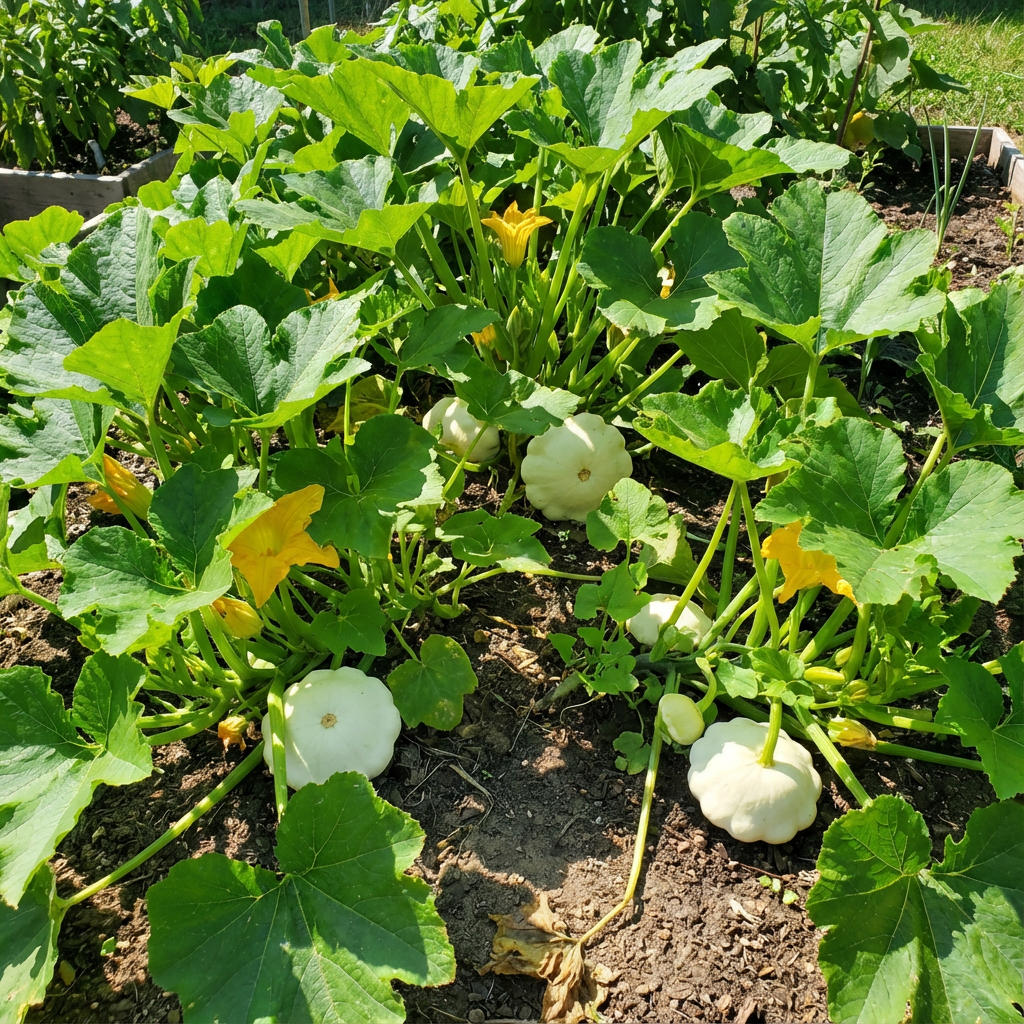 White Patisson Squash Seeds – Non-GMO Heirloom Scallop Variety