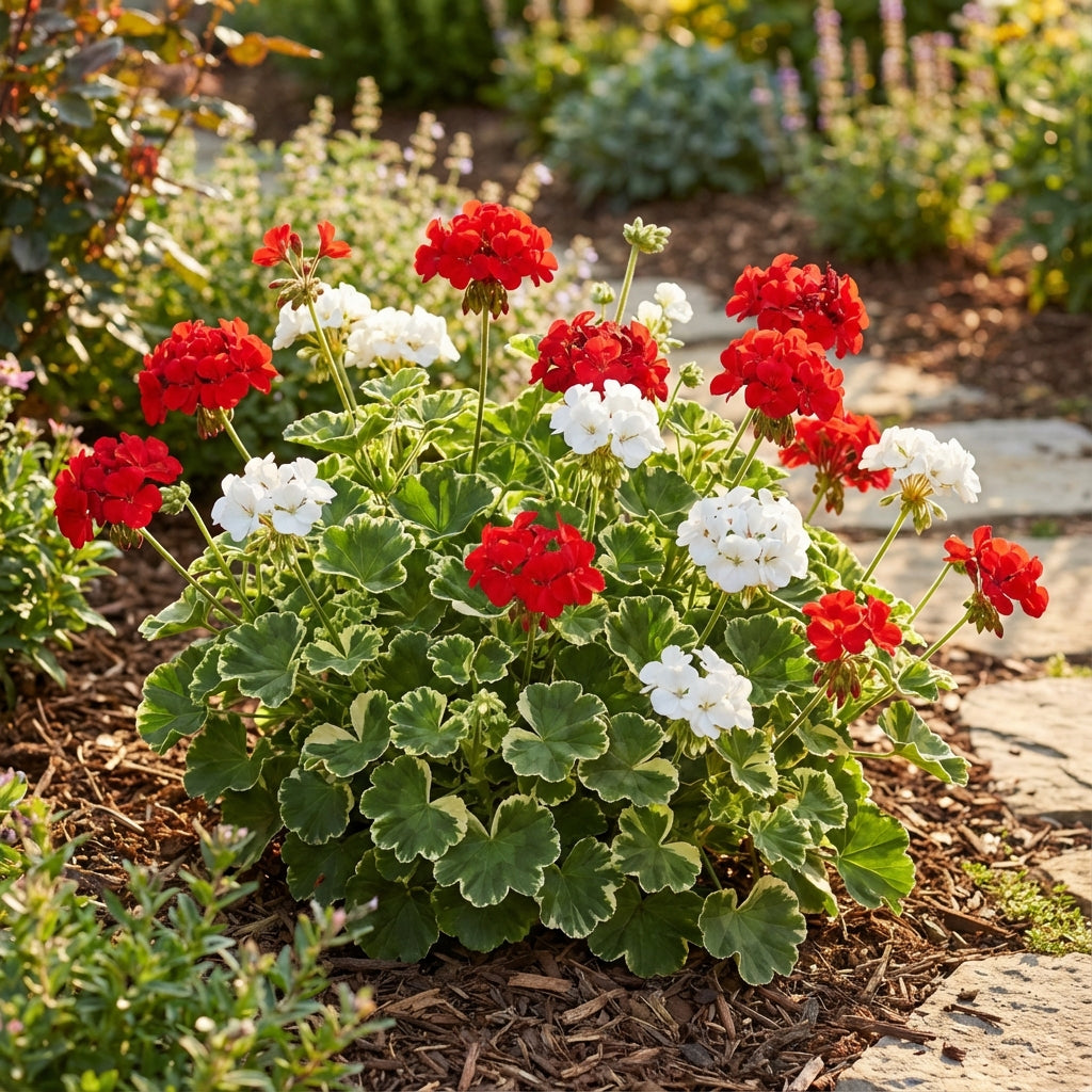 White and Red Geranium Flower Seeds for Stunning Garden Displays