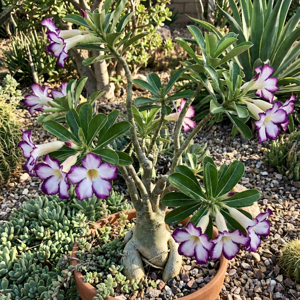 植え付け用の白紫色のアデニウム・オベスムの種を購入する – Pure Asia