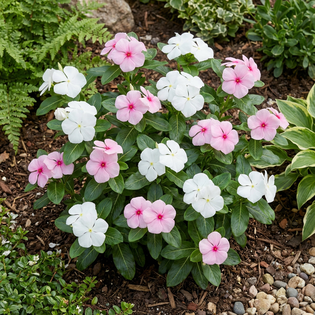 White Pink Periwinkle Flower Seeds for Planting  Create a Beautiful Garden Display with Lovely Blossoms