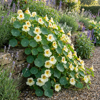 White Nasturtium Flower Seeds - Seed for Stunning Garden Aesthetics and Colorful Flower Arrangements